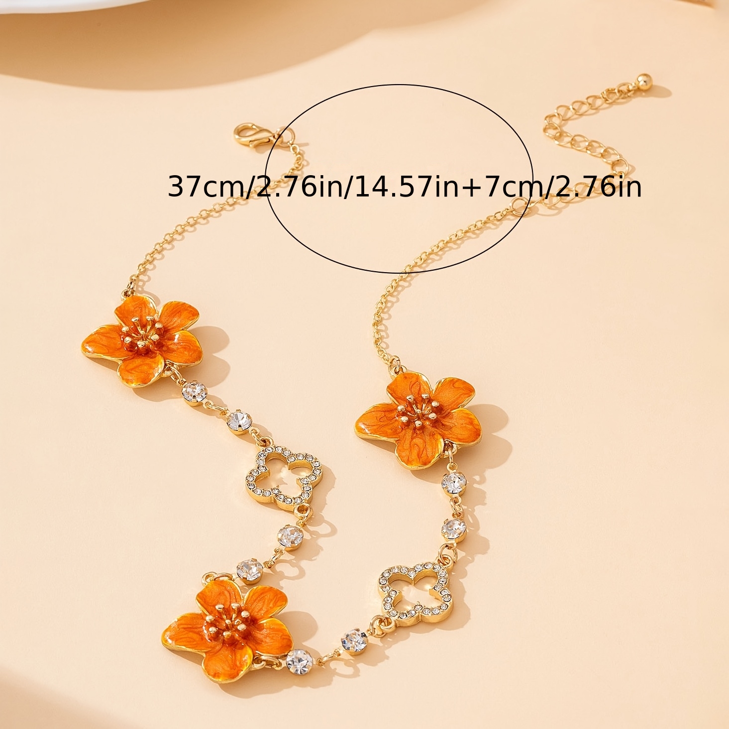 Luxurious Glass Flower Necklace, Anniversary Gift